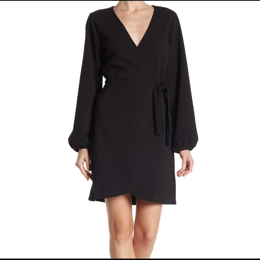 Madewell Faux Wrap Long Sleeve dress